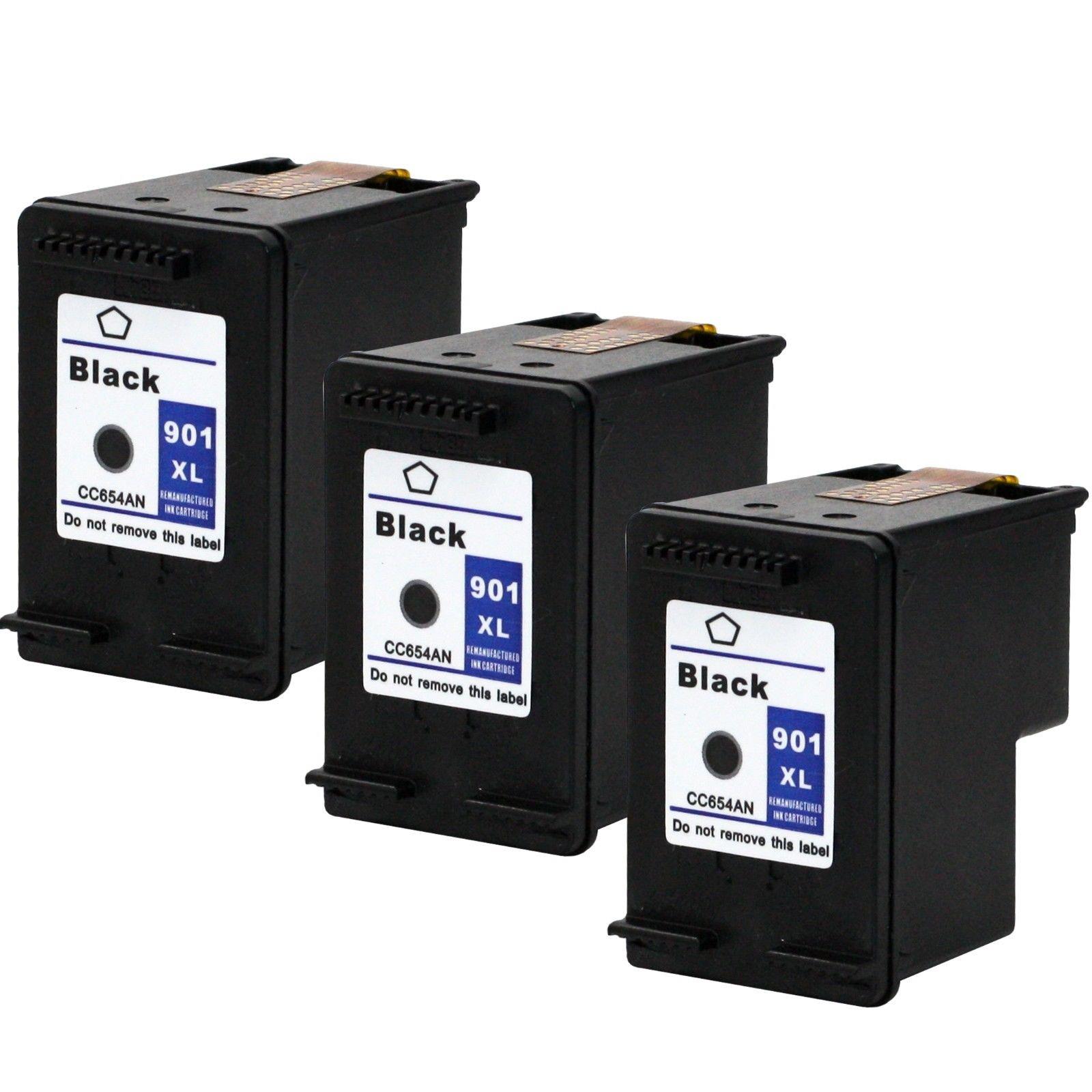 SL 3 Pk HP 901 XL Black Ink Cartridge For Officejet G510n J4640 J4680 4500 Printer