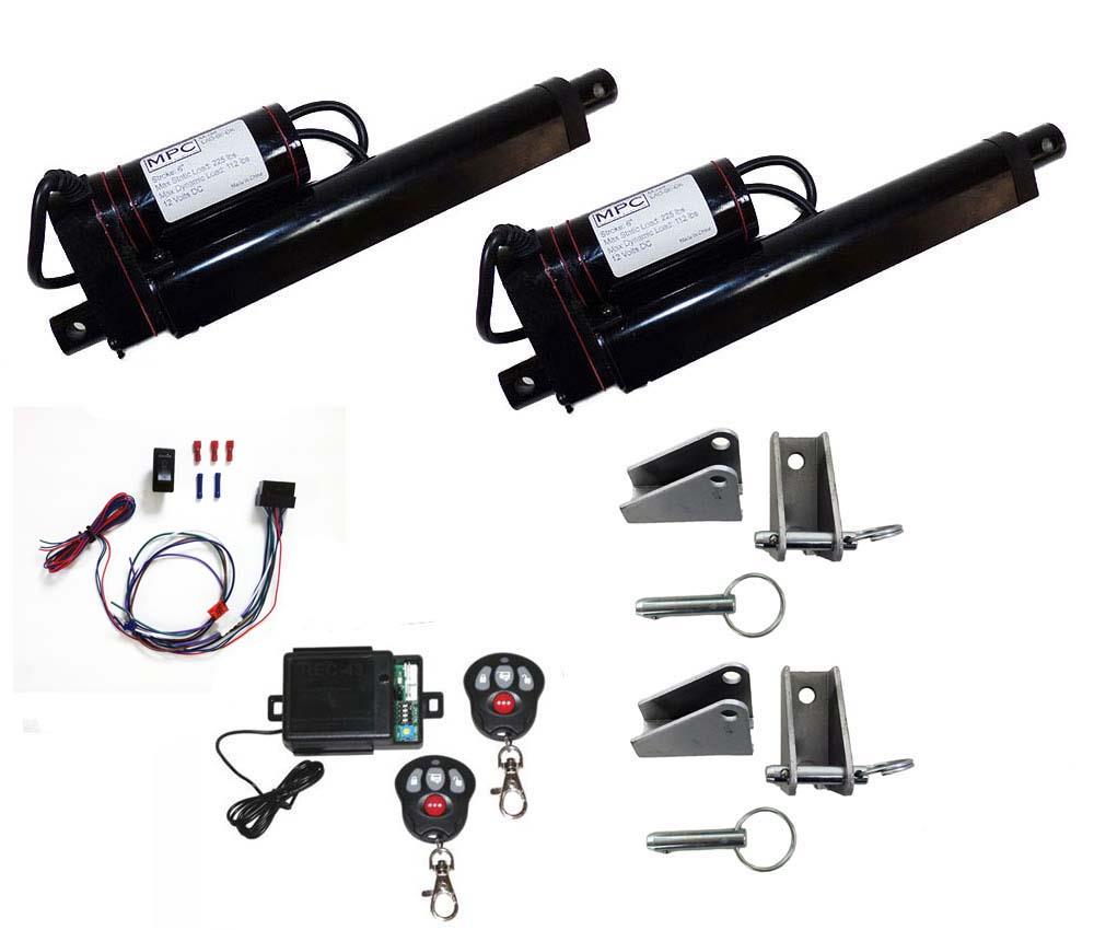 2 Heavy Duty Linear Actuator 12v, 6" black: Includes Remote Switch & Brackets