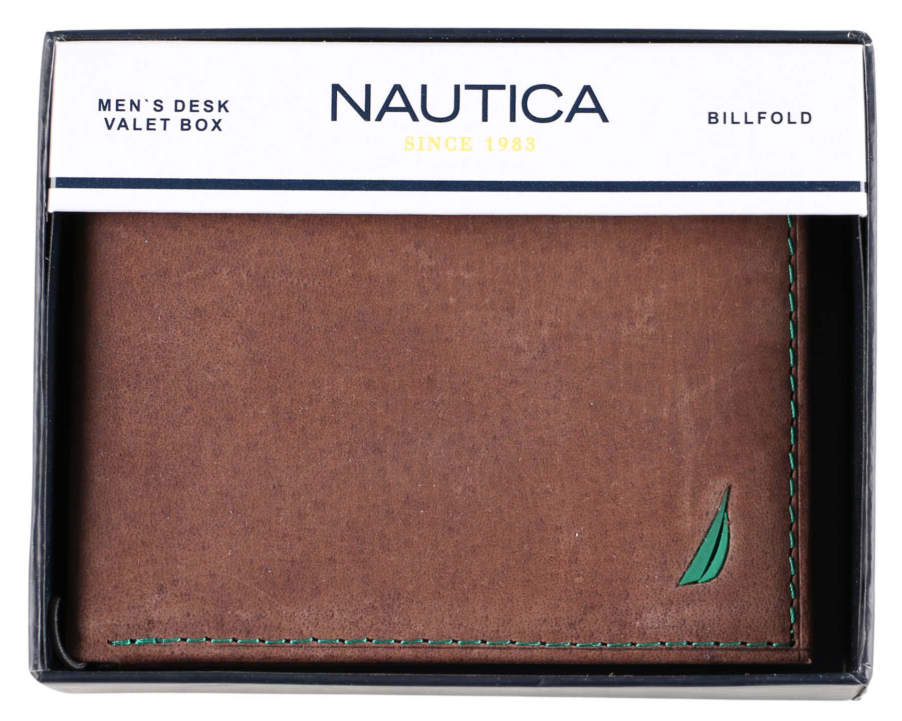 Nautica Men's Suede Billfold Wallet Black