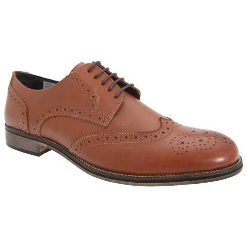 Roamers Mens Leather 5 Eyelet Brogue Shoes