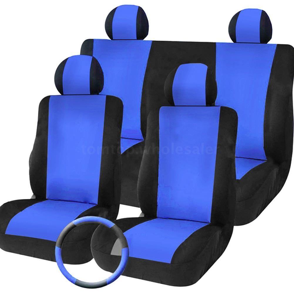 New Tirol Universal Car Front Rear Seat Covers 9PCS/Set for Crossovers SUV Sedan