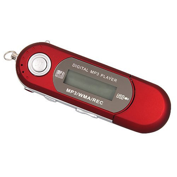 Foxnovo Portable 1.3 inch LCD Screen 4GB Digital  Player USB Flash Drive with FM Radio /MIC /3.5mm Audio Jack (Red)