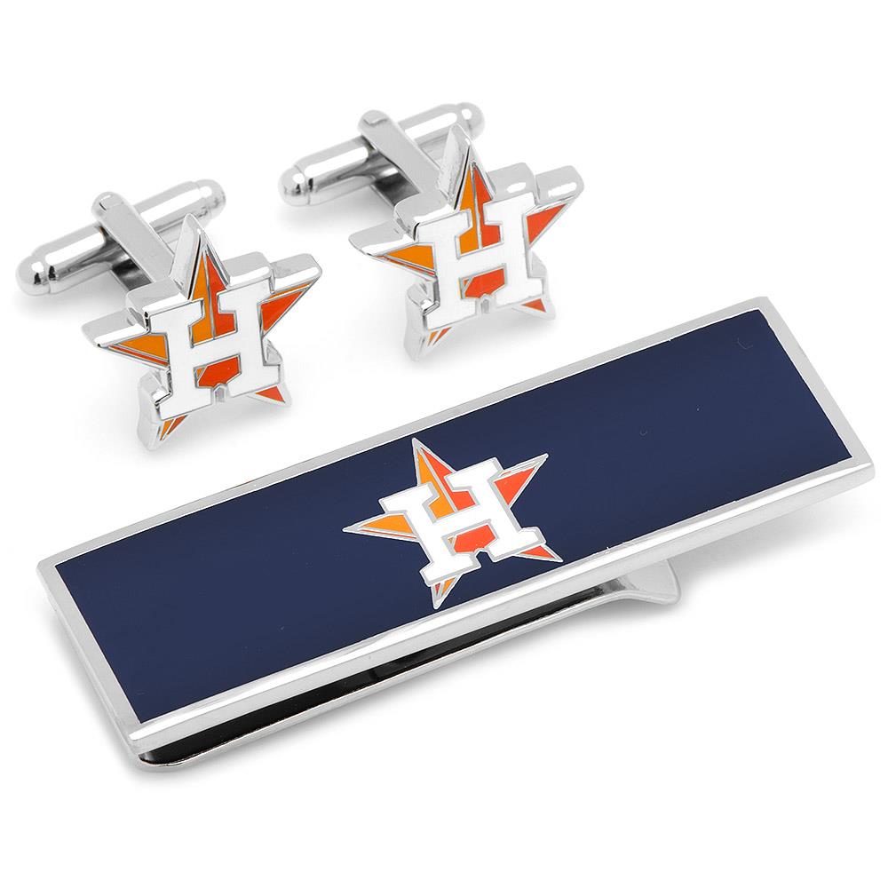 Houston Astros Cufflinks and Money Clip Gift Set