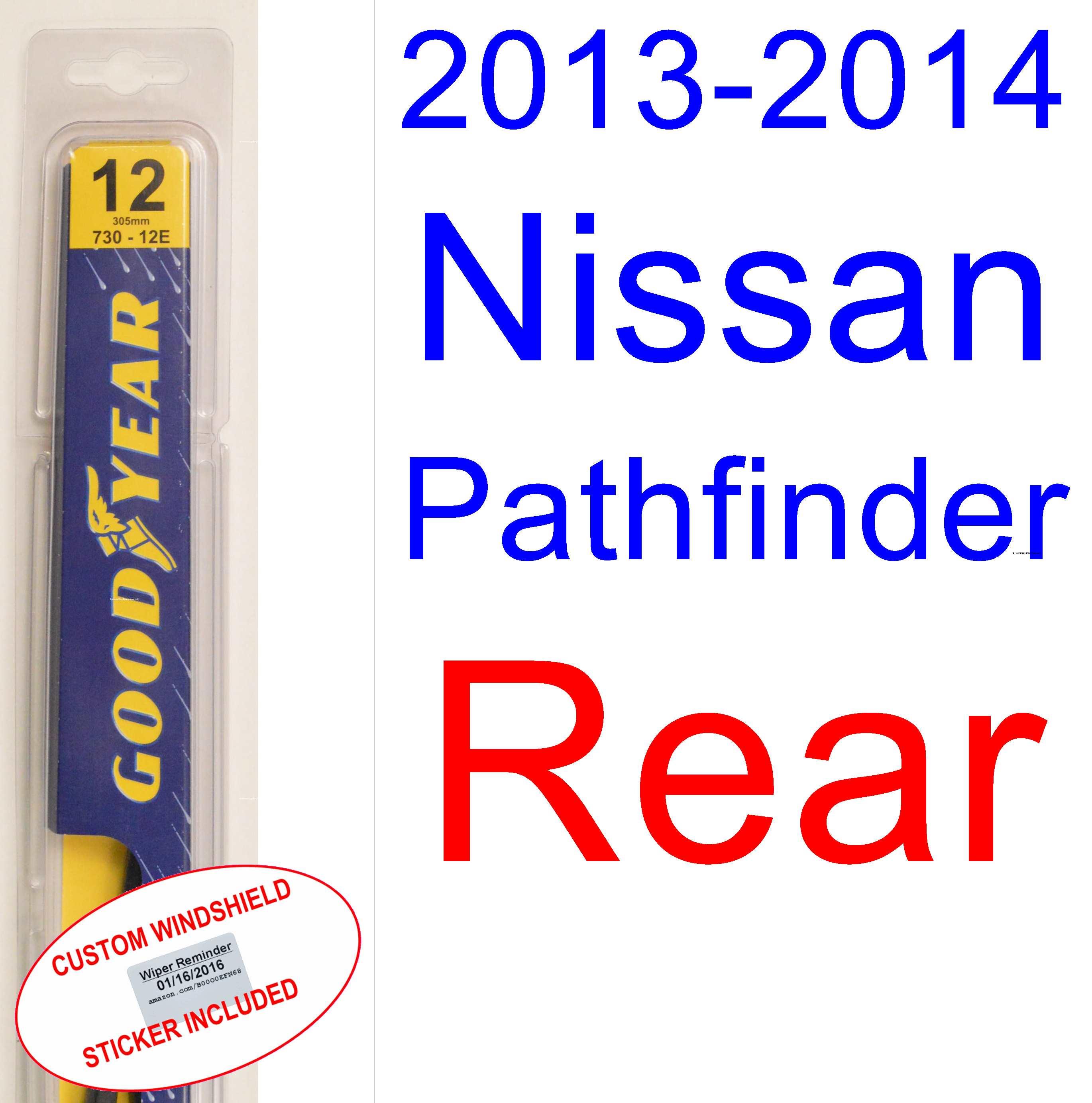 2013 2014 Nissan Pathfinder Replacement Wiper Blade Set/Kit (Set of 3 Blades)