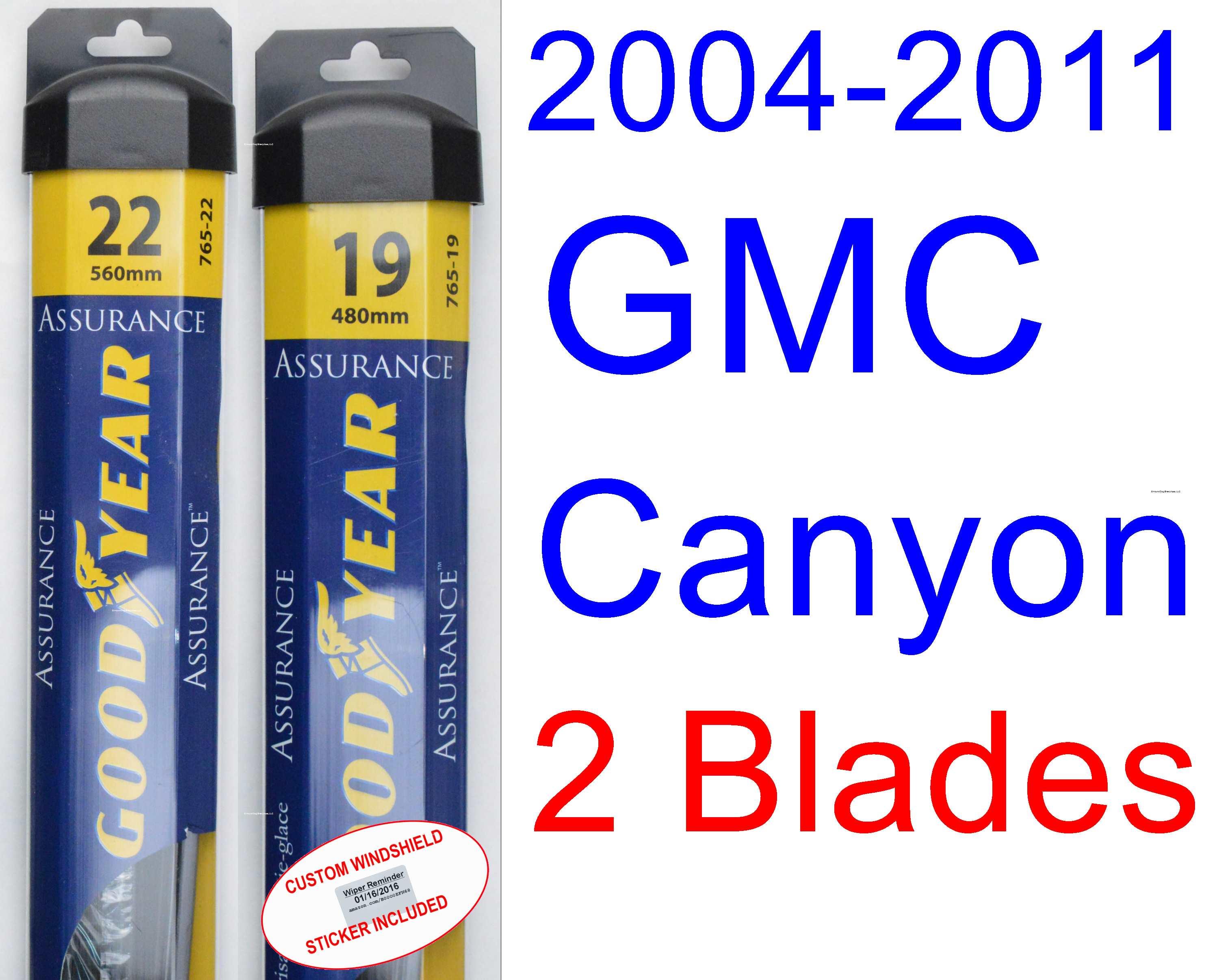2004 2011 GMC Canyon Replacement Wiper Blade Set/Kit (Set of 2 Blades) (Goodyear Wiper Blades Assurance) (2005,2006,2007,2008,2009,2010)