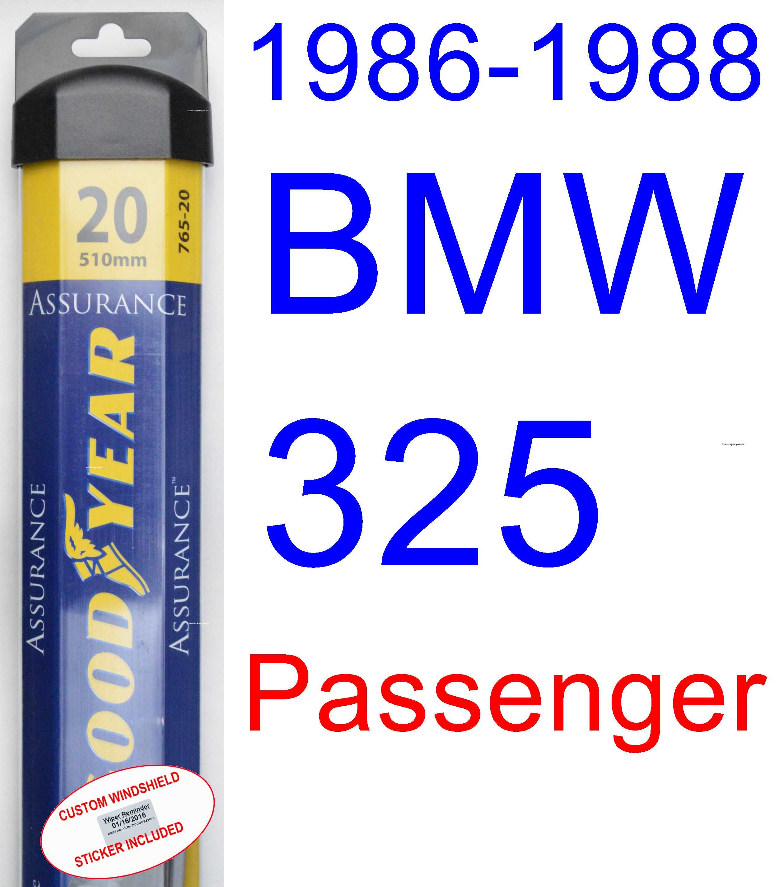 1986 1988 BMW 325 Wiper Blade (Driver) (Goodyear Wiper Blades Assurance) (1987)