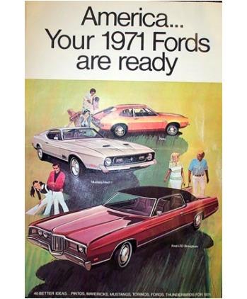 1971 Ford Sales Folder Literature Piece Advertisement Options