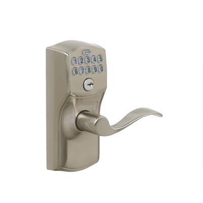 Schlage Electronic Lock FE595 Series Camelot Body with Accent Handel.