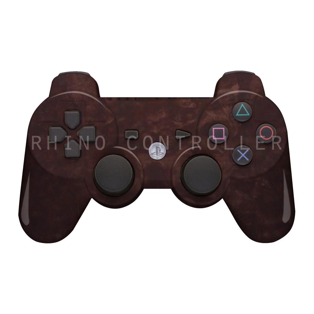 PS3 controller  Wireless Glossy  WTP 303 Burnt Cabernet Burlwood Custom Painted  Without Mods