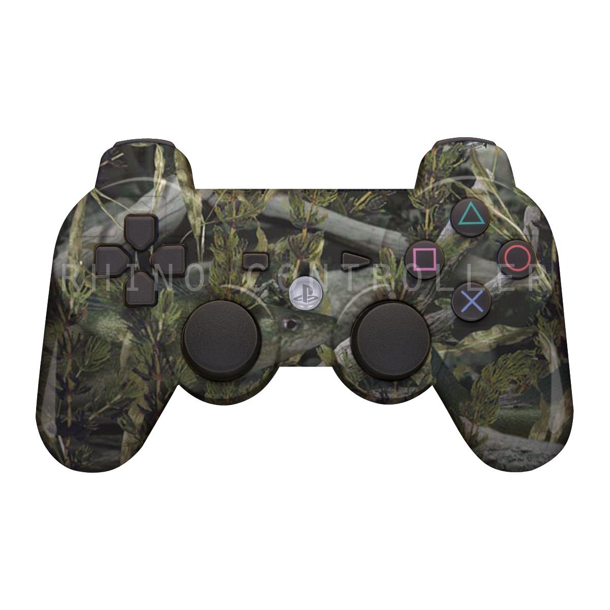 PS3 controller  Wireless Glossy  WTP 444 Fishouflage Walleye Mini Custom Painted  Without Mods