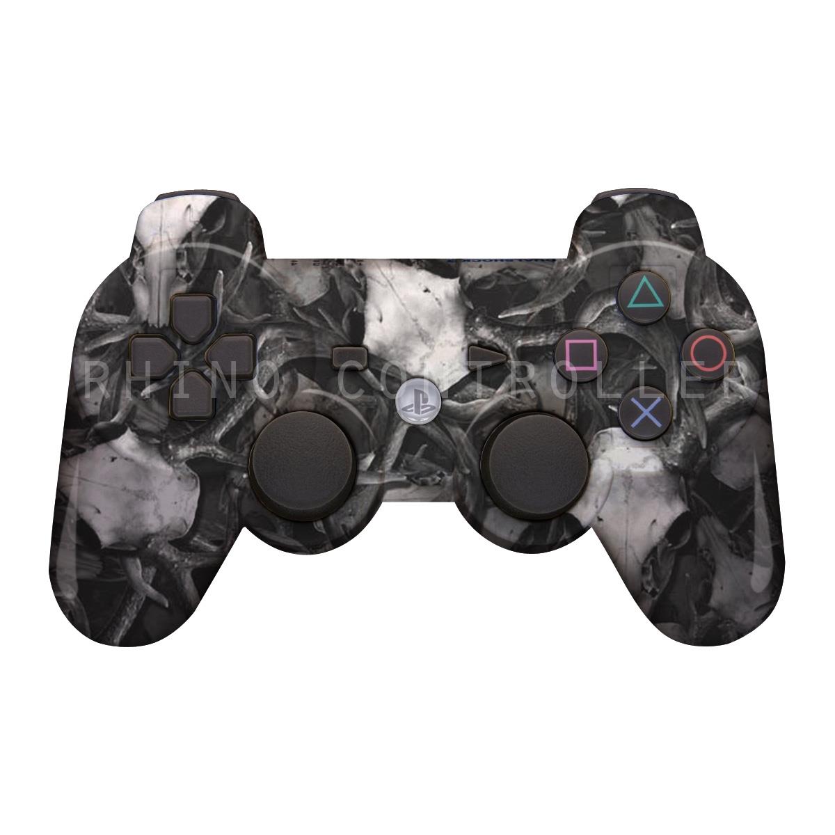 PS3 controller  Wireless Glossy  WTP 514 ECamo Deerskull Custom Painted  Without Mods