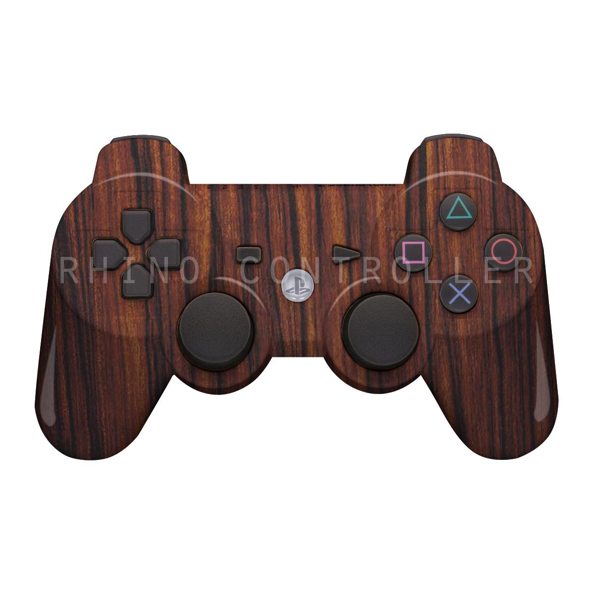 PS3 controller  Wireless Glossy  WTP 623 Dark Chocolate Straight Grain Custom Painted  Without Mods