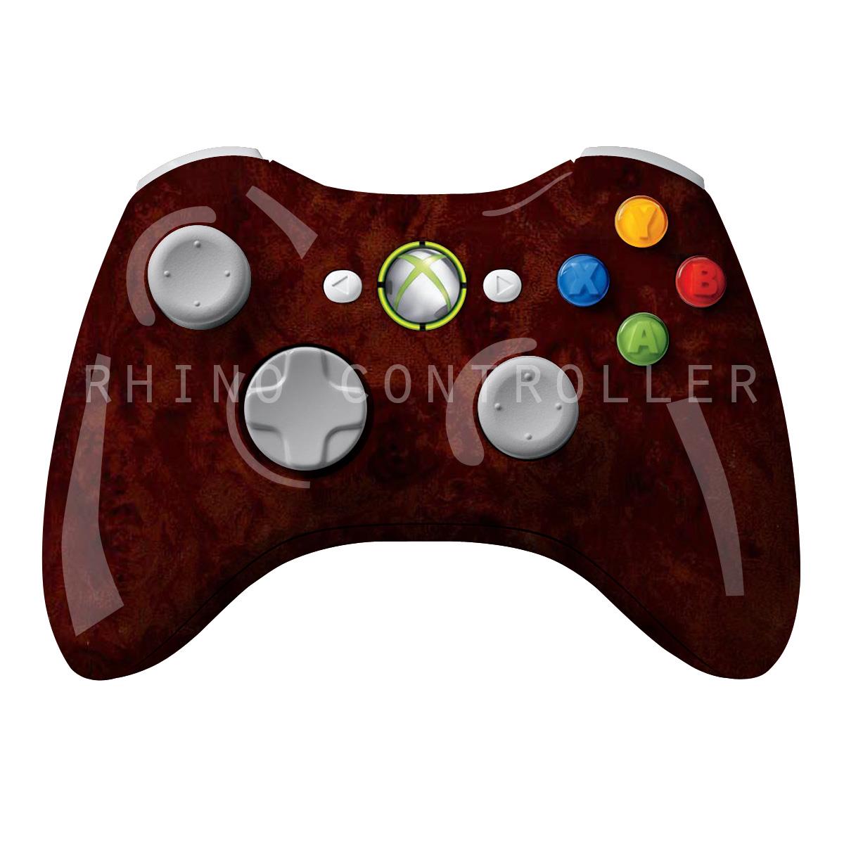 XBOX 360 controller Wireless Glossy WTP 388 Dark Burl Custom Painted  Without Mods