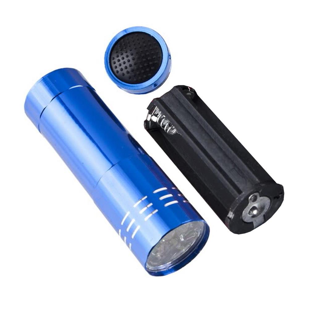 Mini Portable 9 LED Torch Flashlight Camping Fishing Light Lamp 3 AAA Battery