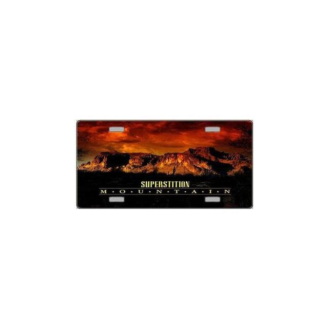 AZ. Superstition Mountains Sunset License Plate