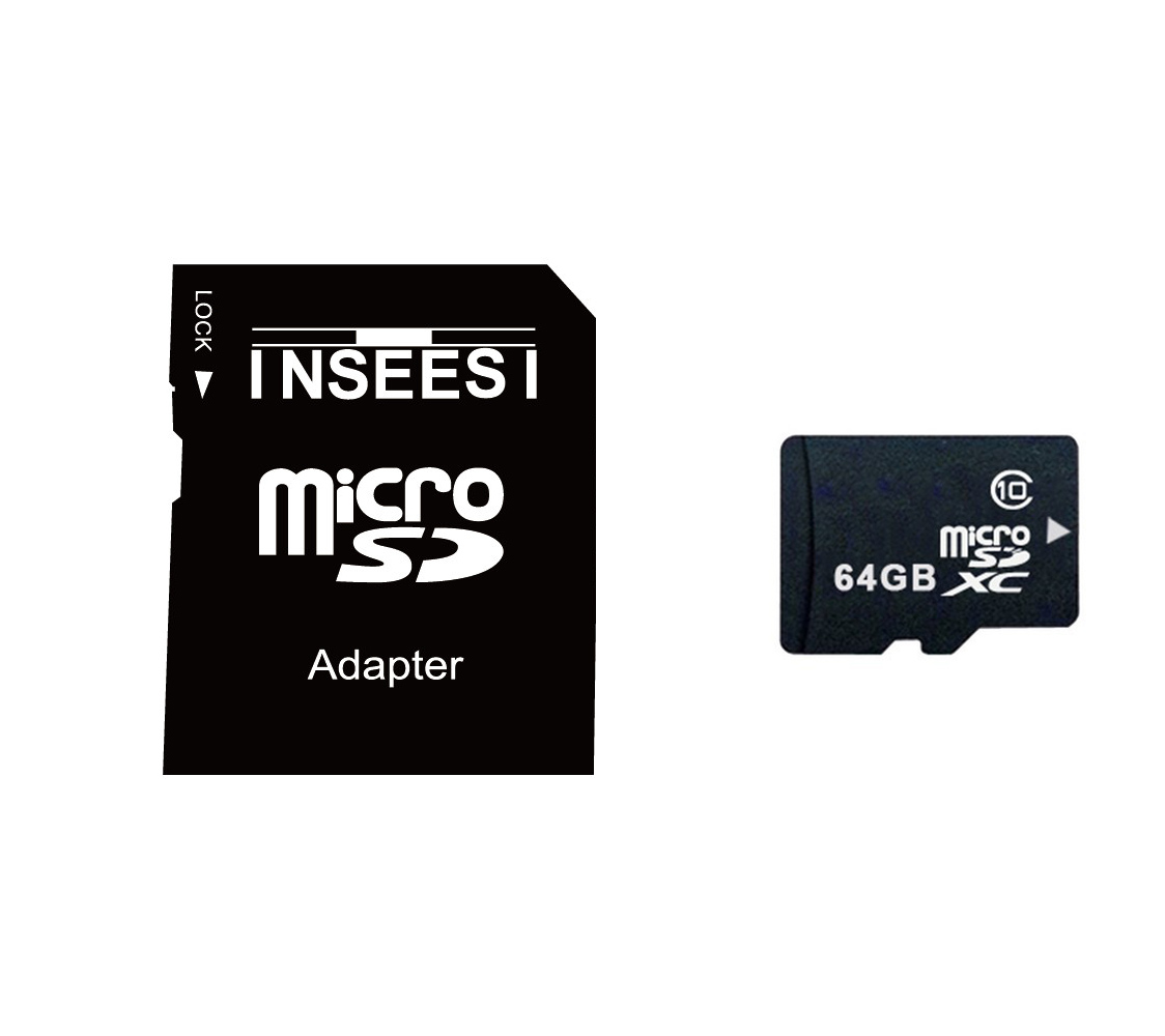 Inseesi Flash Memory Card 64 GB Classs 10 High Speed up 10M/s Micro SD Card with SD Adapter for Android Smatphone Phone/Tablet/Camera