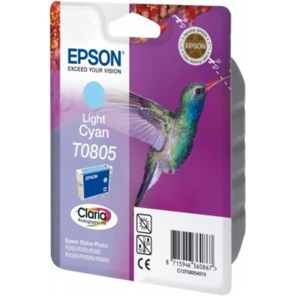 EPSON T0805 (C13T08054011) Ink Cartridge 330 Page Yield; Light Cyan