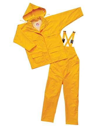 VIKING 2900Y XXXL 3 Piece Rainsuit with Hood, Yellow, 3XL