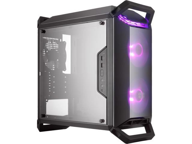 Cooler Master MasterBox Q300P mATX Case w/ 2 RGB Fans, RGB Controller & Splitter, 4 Handles, Transparent Acrylic Side Panel