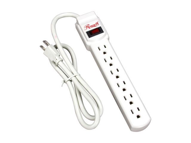 Rosewill RPS-100 6-Outlet Power Strip, 125V Input, 1875 Watts Maximum Power Output, 3ft. Cord