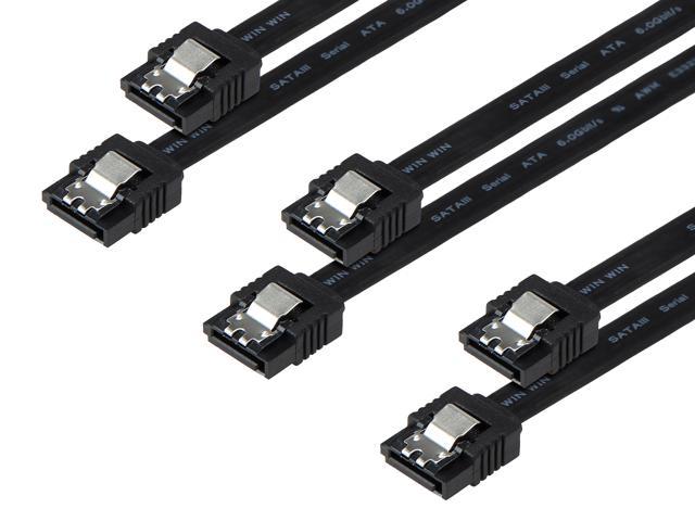 Rosewill [3-Pack] 18 inch SATA III 6.0 Gbps Cable Straight to Straight Connectors, Black