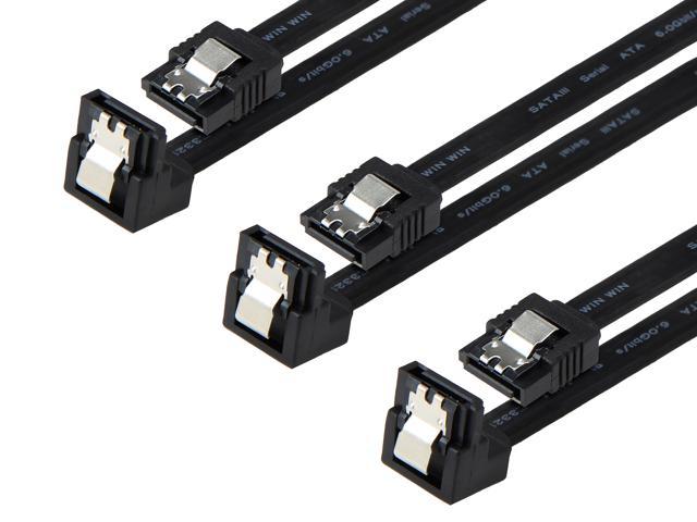 Rosewill [3-Pack] 12 Inch SATA III 6.0GBps Cable 90 Degree Right Angle, Black