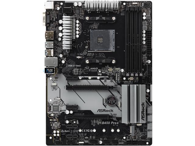 ASRock B450 PRO4 AM4 AMD B450 SATA 6Gb/s USB 3.1 HDMI ATX AMD Motherboard