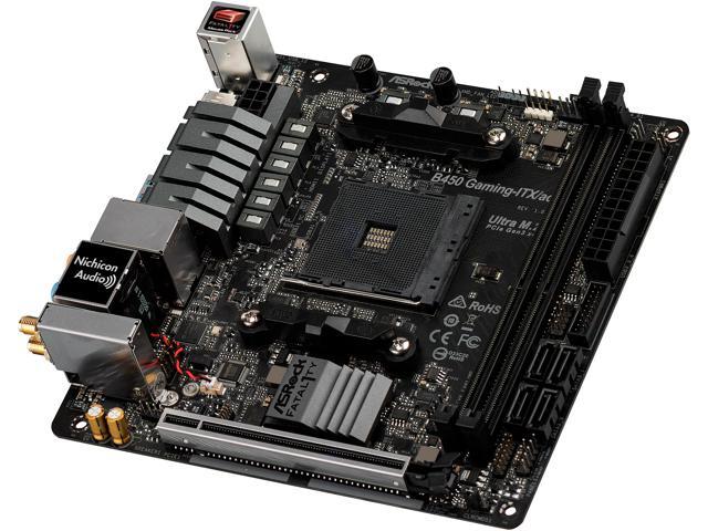 ASRock Fatal1ty B450 GAMING-ITX/AC AM4 AMD B450 SATA 6Gb/s USB 3.1 HDMI Mini ITX AMD Motherboard