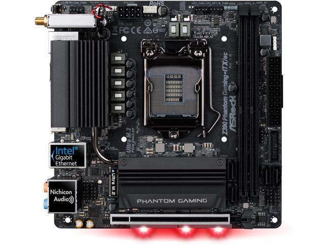 ASRock Z390 PHANTOM GAMING-ITX/AC LGA 1151 (300 Series) Intel Z390 HDMI SATA 6Gb/s USB 3.1 Mini ITX Motherboard
