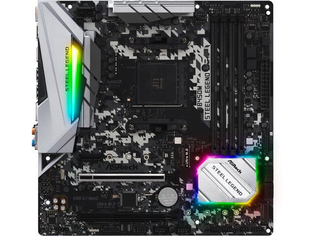 ASRock B450M Steel Legend AM4 AMD Promontory B450 SATA 6Gb/s USB 3.1 HDMI Micro ATX AMD Motherboard
