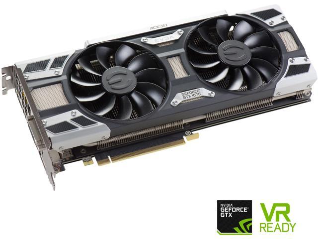 EVGA GeForce GTX 1070 SC GAMING ACX 3.0 8GB GDDR5, LED, DX12 OSD Support (PXOC) - 08G-P4-6173-KR