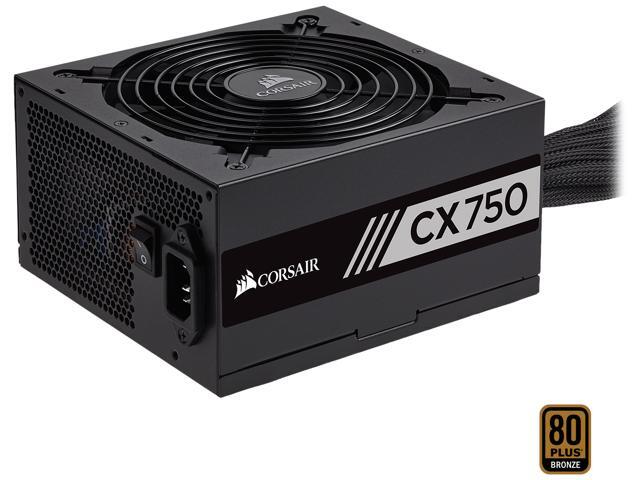 CORSAIR CX Series CX750 (New) 750W ATX12V 80 PLUS BRONZE Certified Non-Modular Active PFC Power Supply 