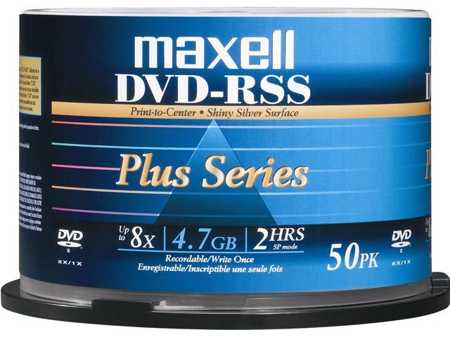 Maxell DVD-RSS Plus Series 4.7GB 8X DVD-R Silver Thermal Printable 50-Pack Discs DVDRSSPLUS