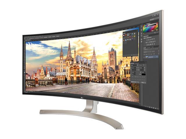 LG 38UC99-W 38 inch Class 21:9 3840 x 1600 UltraWide Curved FreeSync Monitor w/ Built-in Speakers, IPS Panel 
