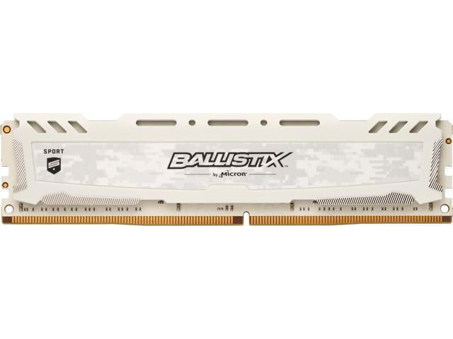 Ballistix Sport LT 4GB Single DDR4 2666 MT/s (PC4-21300) SR x8 DIMM 288-Pin Memory - BLS4G4D26BFSC (White)