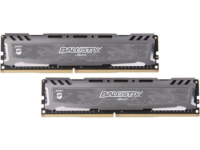 Ballistix Sport LT 32GB (2 x 16GB) DDR4 3000 (PC4 24000) Desktop Memory, Model BLS2K16G4D30AESB
