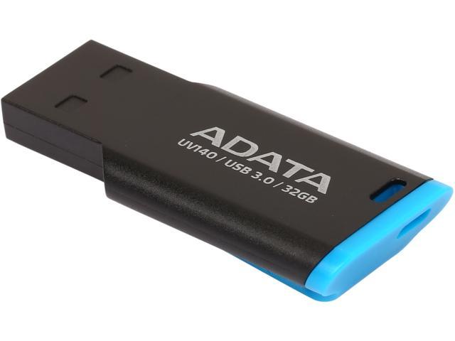 ADATA 32GB UV140 Bookmark Capless Design USB 3.0 Flash Drive, Black/Blue
