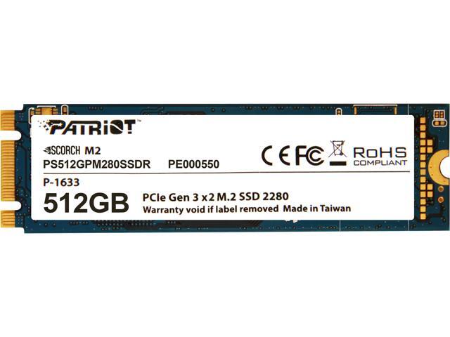 Patriot SCORCH M.2 2280 512GB PCI-Express 3.0 x2 w/ NVMe 1.2 Internal Solid State Drive