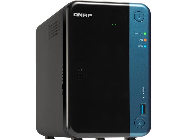 QNAP 2-Bay Professional NAS w/ Intel Celeron J3455 (1.5 GHz) Quad-Core CPU Hardware Encryption, 2GB Memory