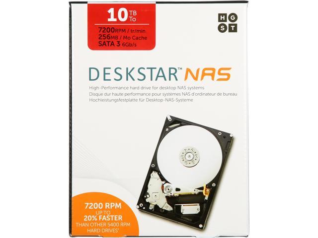 HGST Deskstar NAS 3.5 inch 10TB 7200 RPM 256MB Cache SATA 6.0Gb/s High-Performance Hard Drive for Desktop NAS Systems Retail Packaging