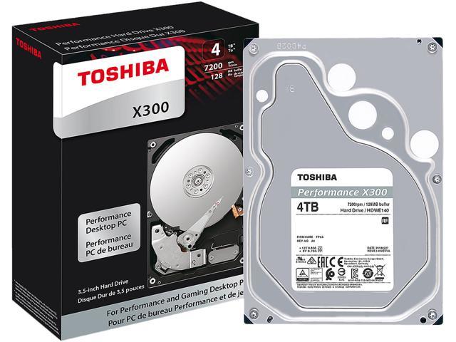 Toshiba X300 4TB Performance Desktop Gaming Hard Drive, 7200 RPM 128MB Cache SATA 6.0Gb/s 3.5 Inch Internal Hard Drive, Retail Packaging HDWE140XZSTA