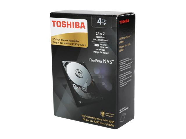 Toshiba N300 4TB High Reliability NAS Hard Drive 7200 RPM 128MB Cache SATA 6.0Gb/s 3.5 Inch Internal Hard Drive Retail Packaging HDWQ140XZSTA