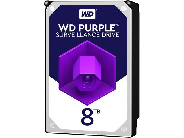 WD Purple 8TB Surveillance Hard Disk Drive - 5400 RPM Class SATA 6Gb/s 128MB Cache 3.5 Inch WD80PURZ