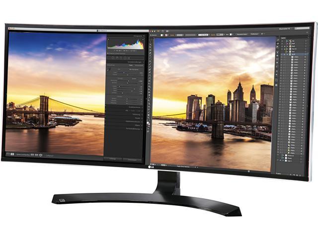 LG 34UC88 34 inch UltraWide 3440 x 1440 (2K) 5ms Curved Monitor w/ AMD FreeSync, Built-in Speakers, IPS Panel