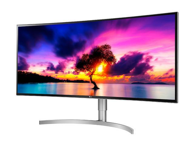 LG Silver / Black 38 inch (37.5 inch Diagonal) UltraWide WQHD 3840 x 1600 5ms (GTG) Curved Monitor w/ Built-in Speakers, IPS Panel