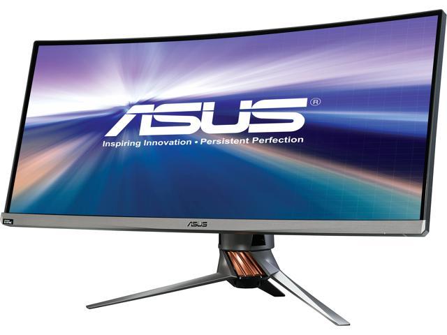 Asus ROG PG348Q Black 34 inch 3440 x 1440 (2K) UWQHD Curved G-Sync Gaming Monitor with Built-in Speakers, IPS Panel