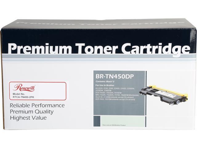 Rosewill 2-Pack Black Toner Cartridge (Replaces Brother TN-450)