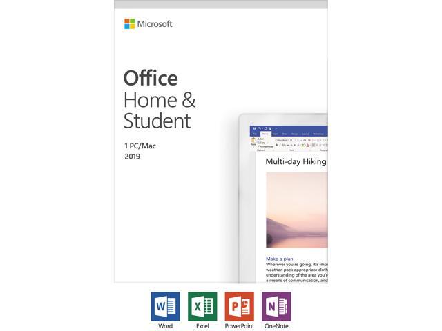 Microsoft Office Home and Student 2019 - 1 Device, Windows 10 PC/Mac, Key Card