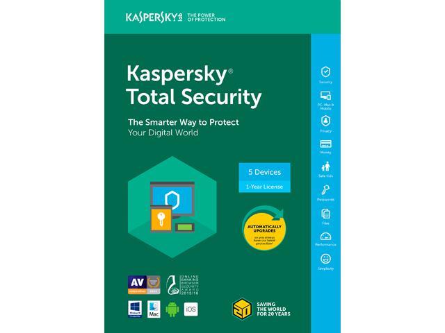 Kaspersky Total Security 2018 - 5 Devices / 1 Year [Key Card]