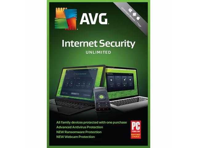 AVG Internet Security 2018, Unlimited Devices / 1 Year [Key Card]